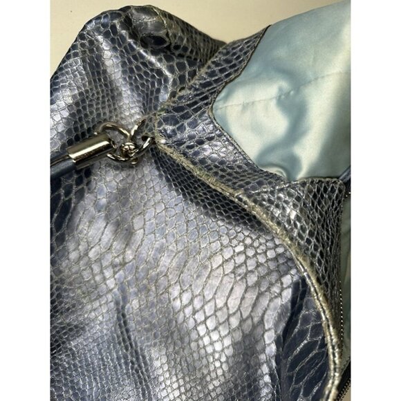 COACH Madison Embossed Leather Python Shoulder Bag Style#: 16349 Blue - Picture 9 of 11
